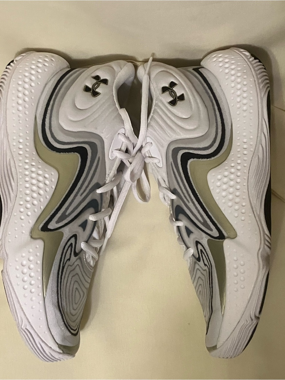 Under Armour Spawn 6 Men's Gold/White Basketball Shoes Sneakers Size 8